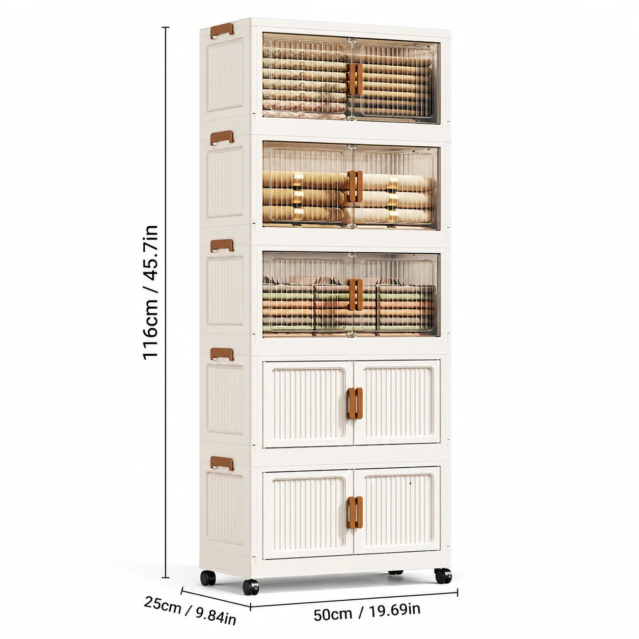 Foldable Rolling Clothes Storage Cabinet