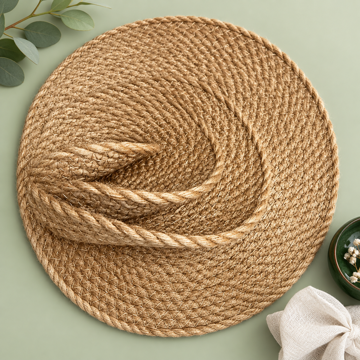 Untersetzer aus geflochtener Jute