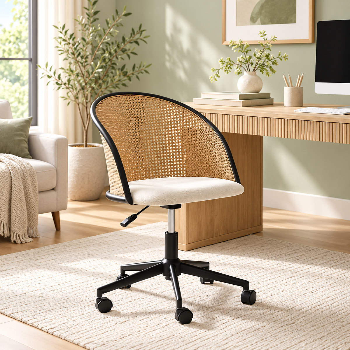 Rattan Office Desk Chair