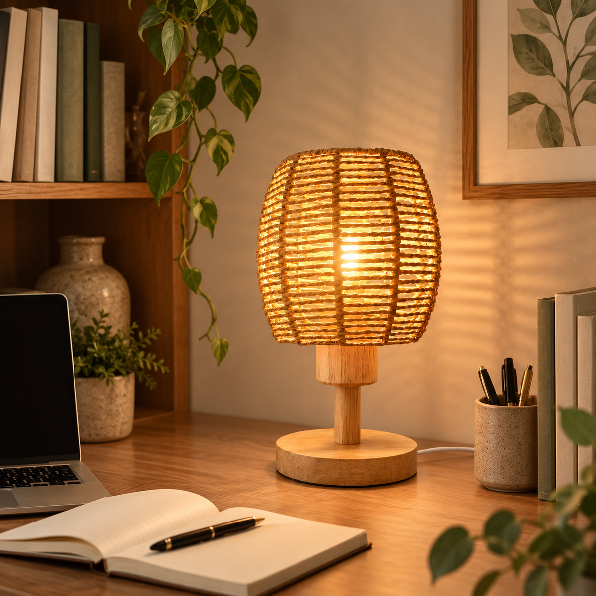 Korbtischlampe