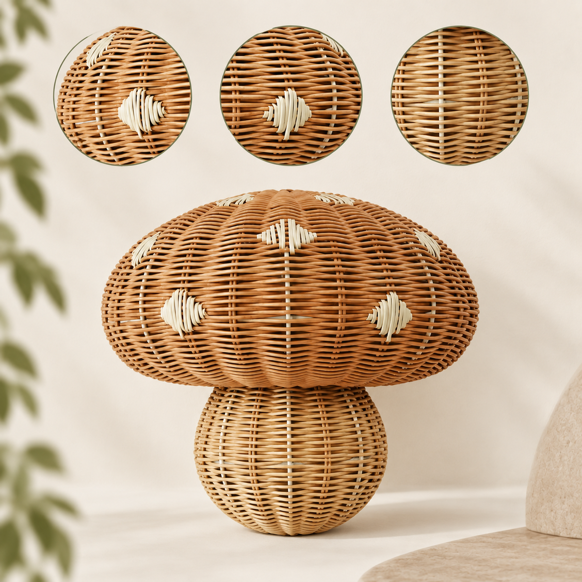 Lampenschirm aus rustikalem Rattan
