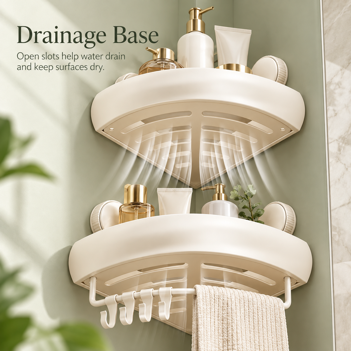 No-Drill Bathroom Wall Organizer