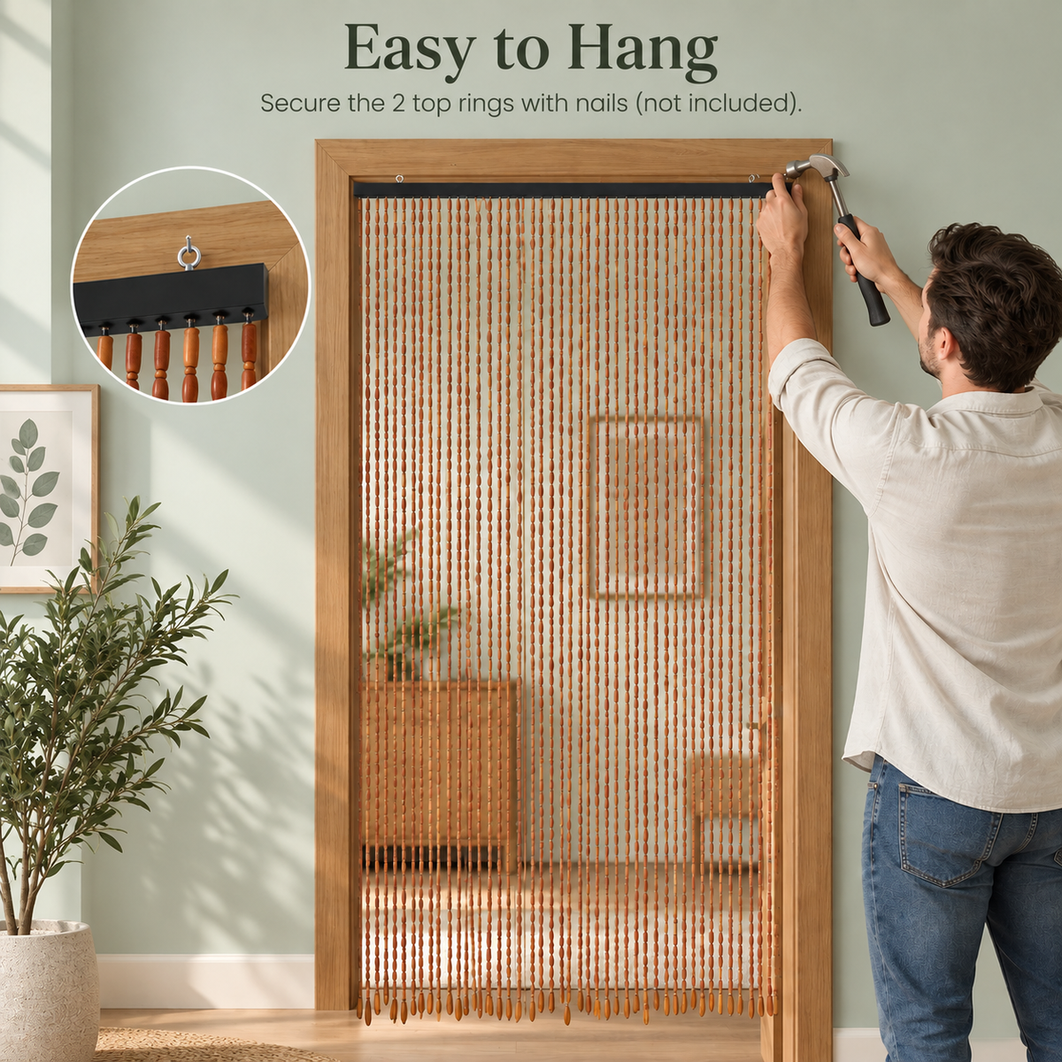 Bamboo Beaded Door Curtain