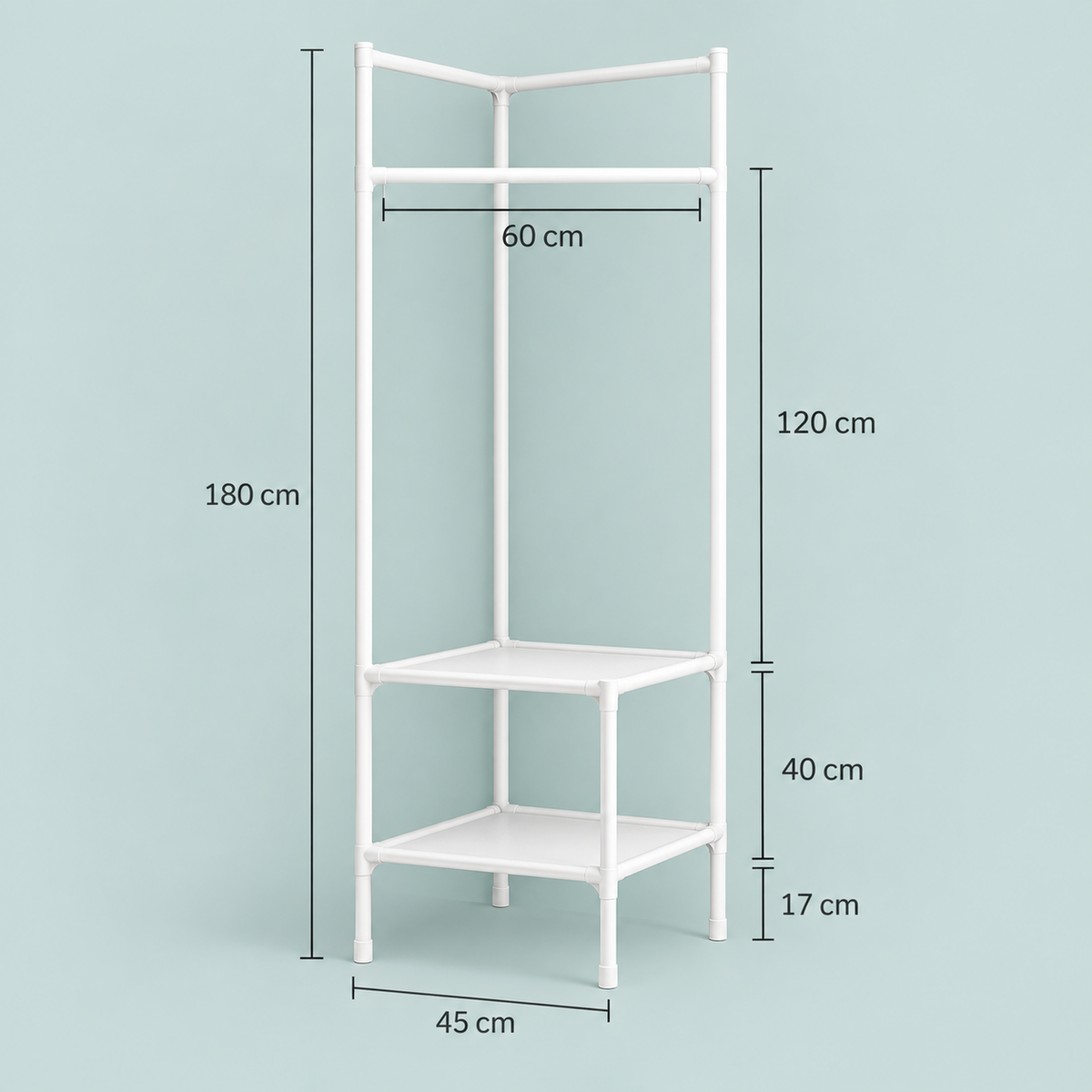 Abnehmbare mehrstufige Eckgarderobe