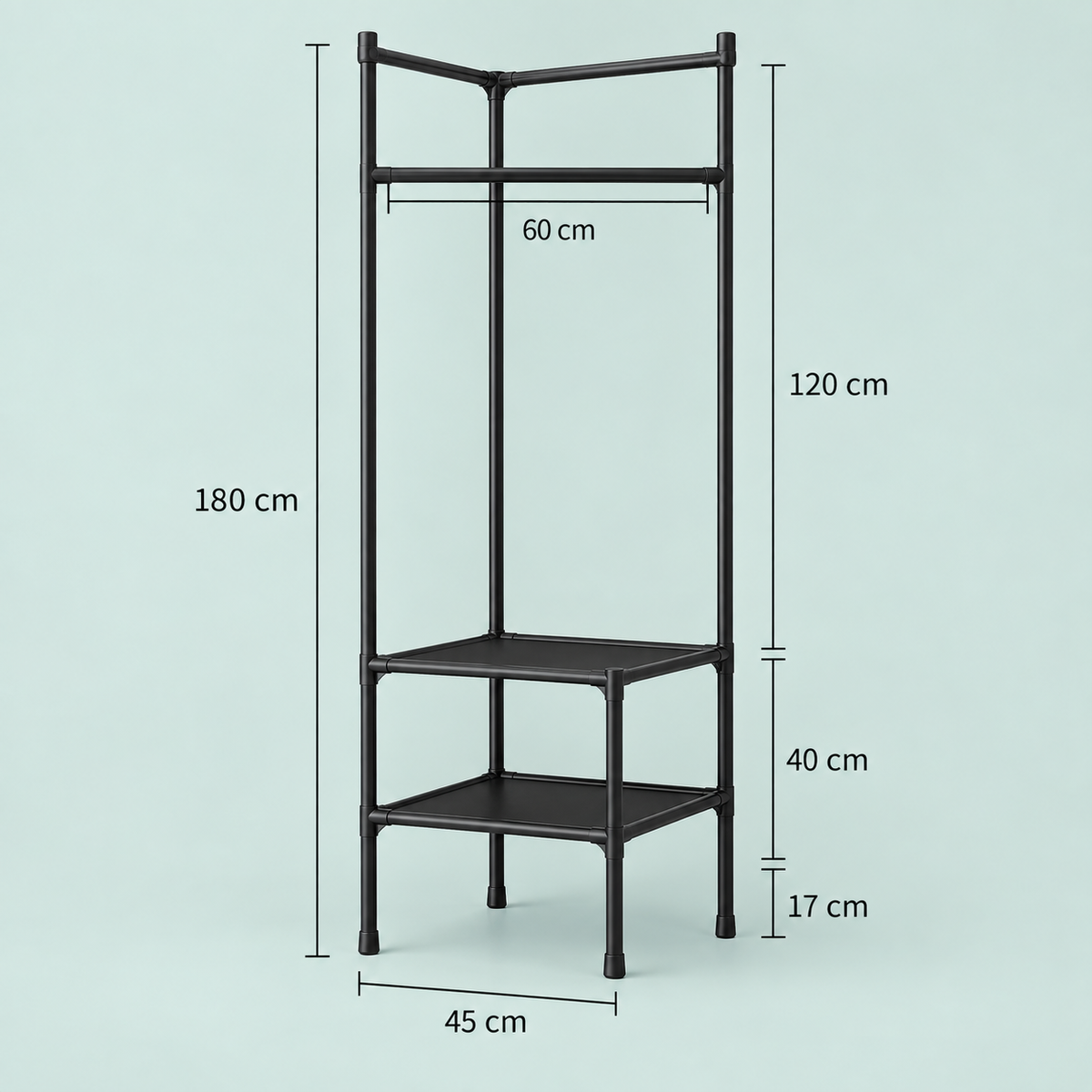 Abnehmbare mehrstufige Eckgarderobe