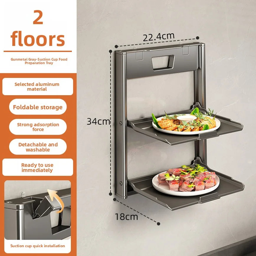 Wall-Mounted Folding Storage Shelf