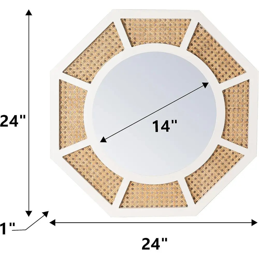 Large Woven Rattan Mirror
