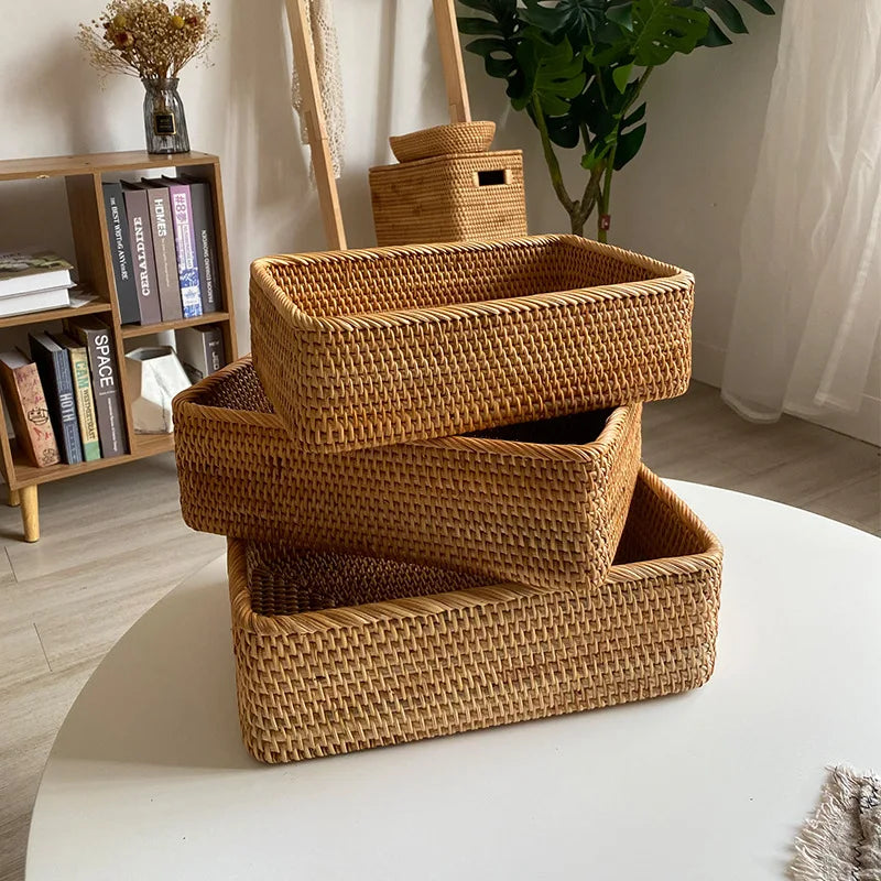 Rectangular Rattan Storage Basket