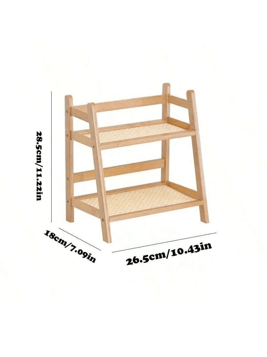 Bamboo Coffee Cup Storage Shelf