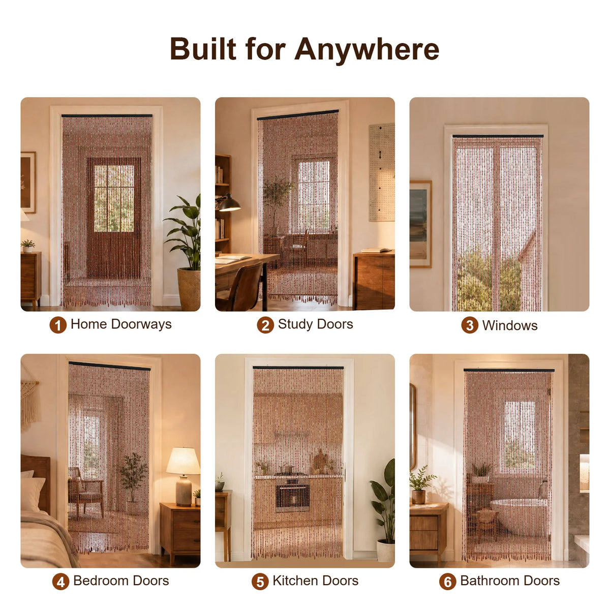 Bamboo Beaded Door Curtain