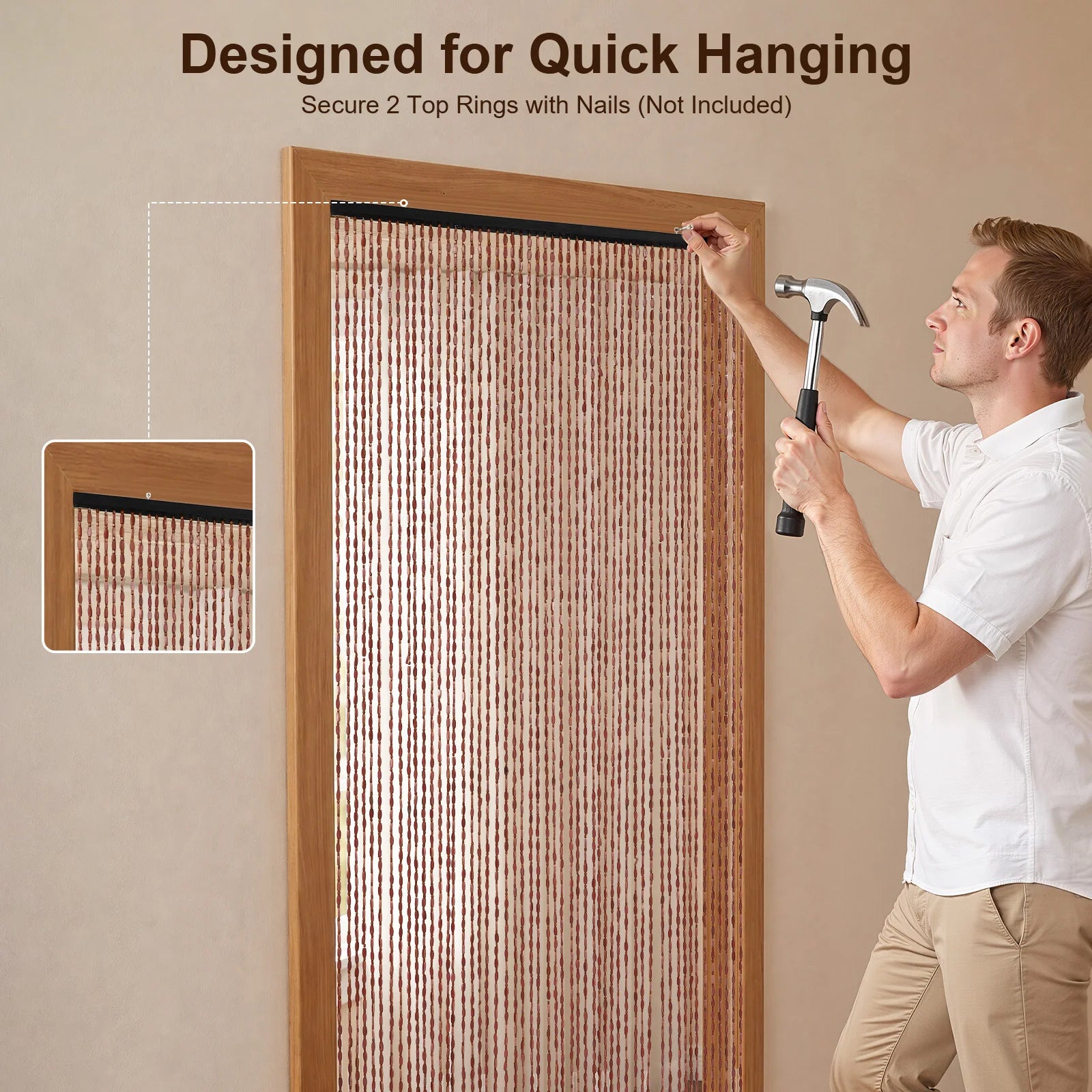 Bamboo Beaded Door Curtain