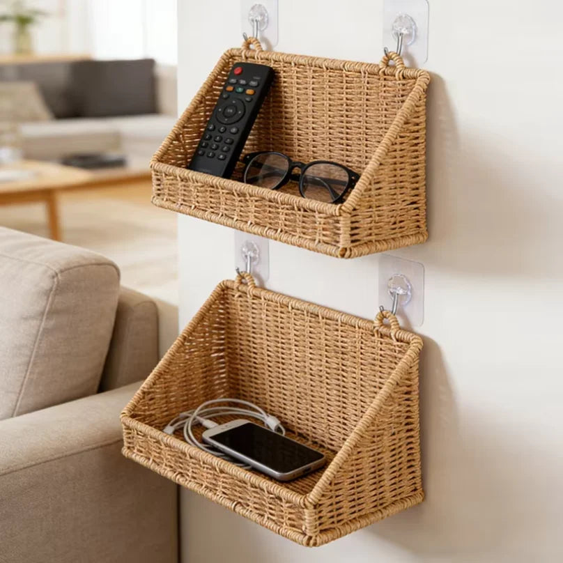 Woven Wall-Mounted Storage Basket