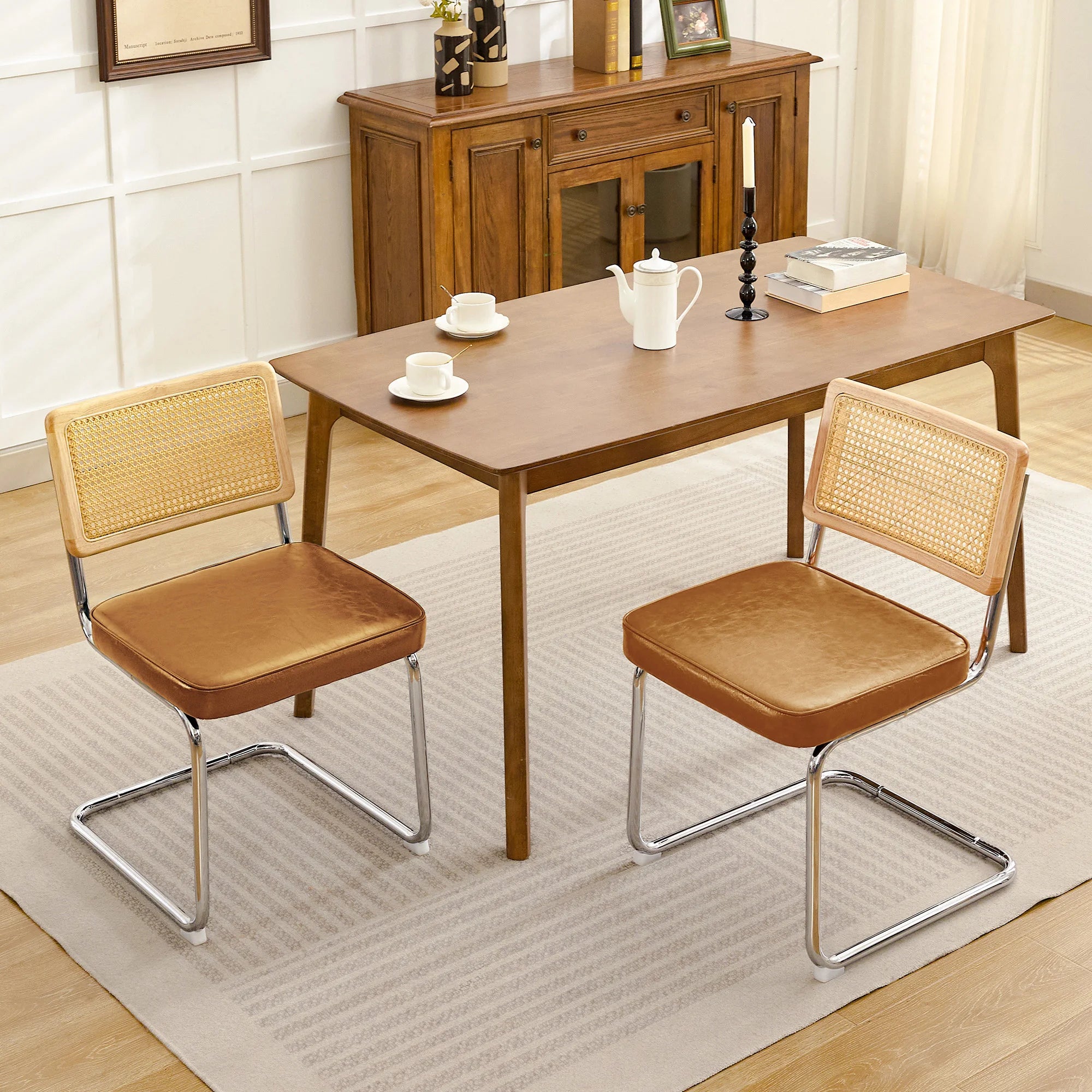 Mid-Century Rattan Dining Chairs