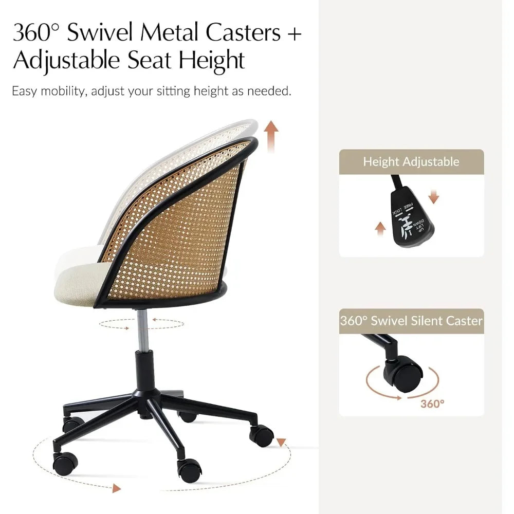 Rattan Office Desk Chair