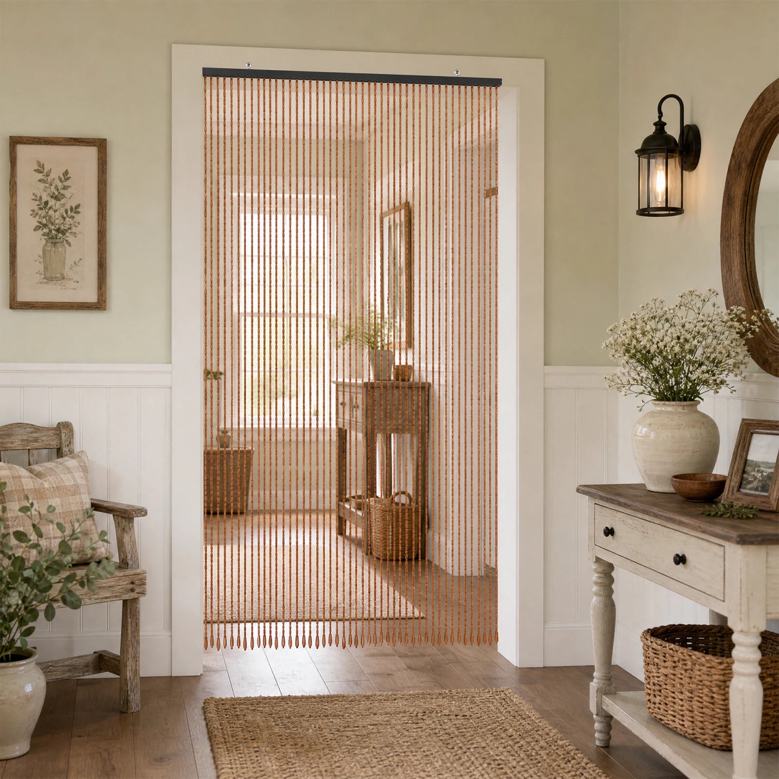 Bamboo Beaded Door Curtain