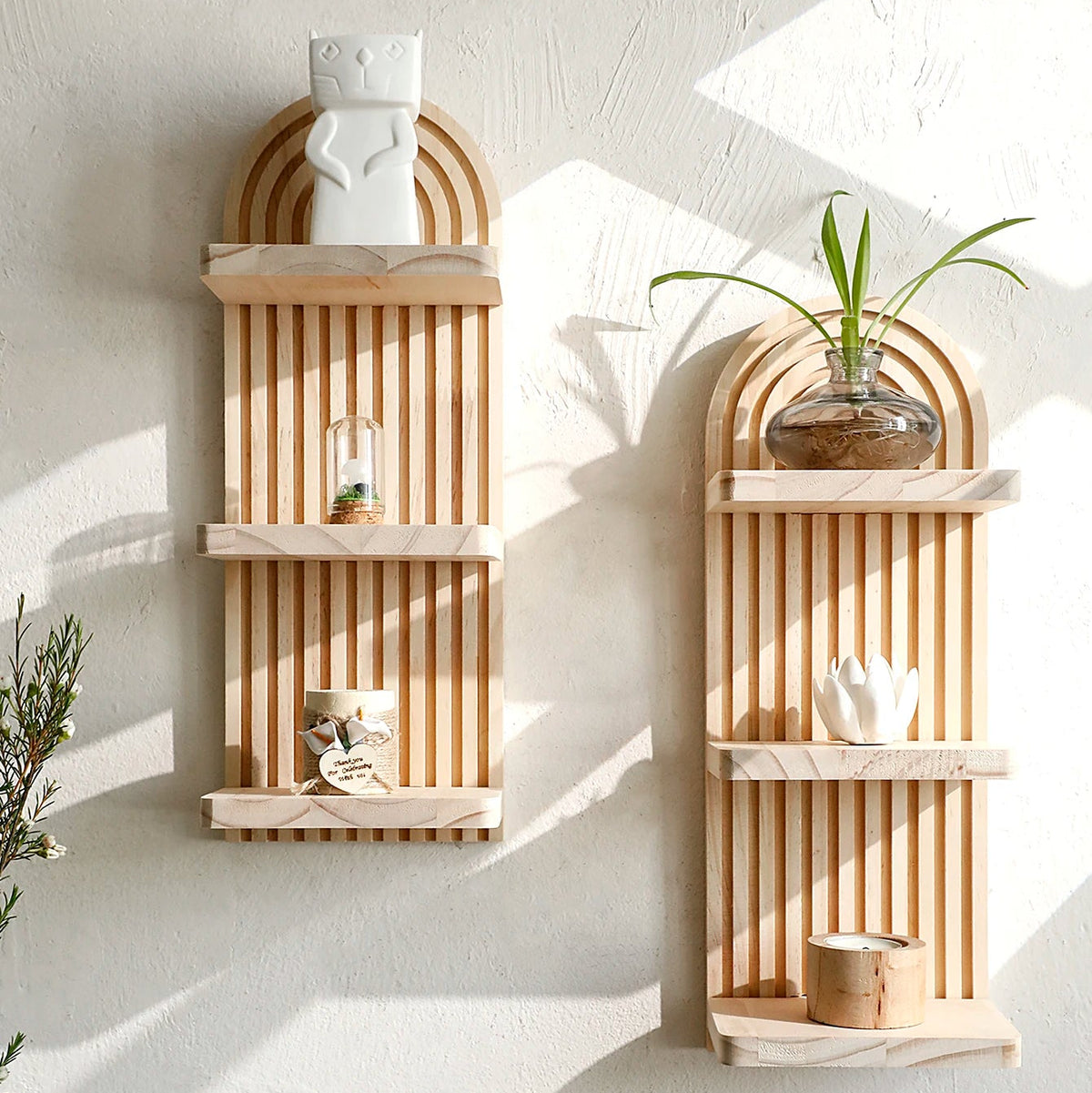 3-Tier Arch Wood Shelf