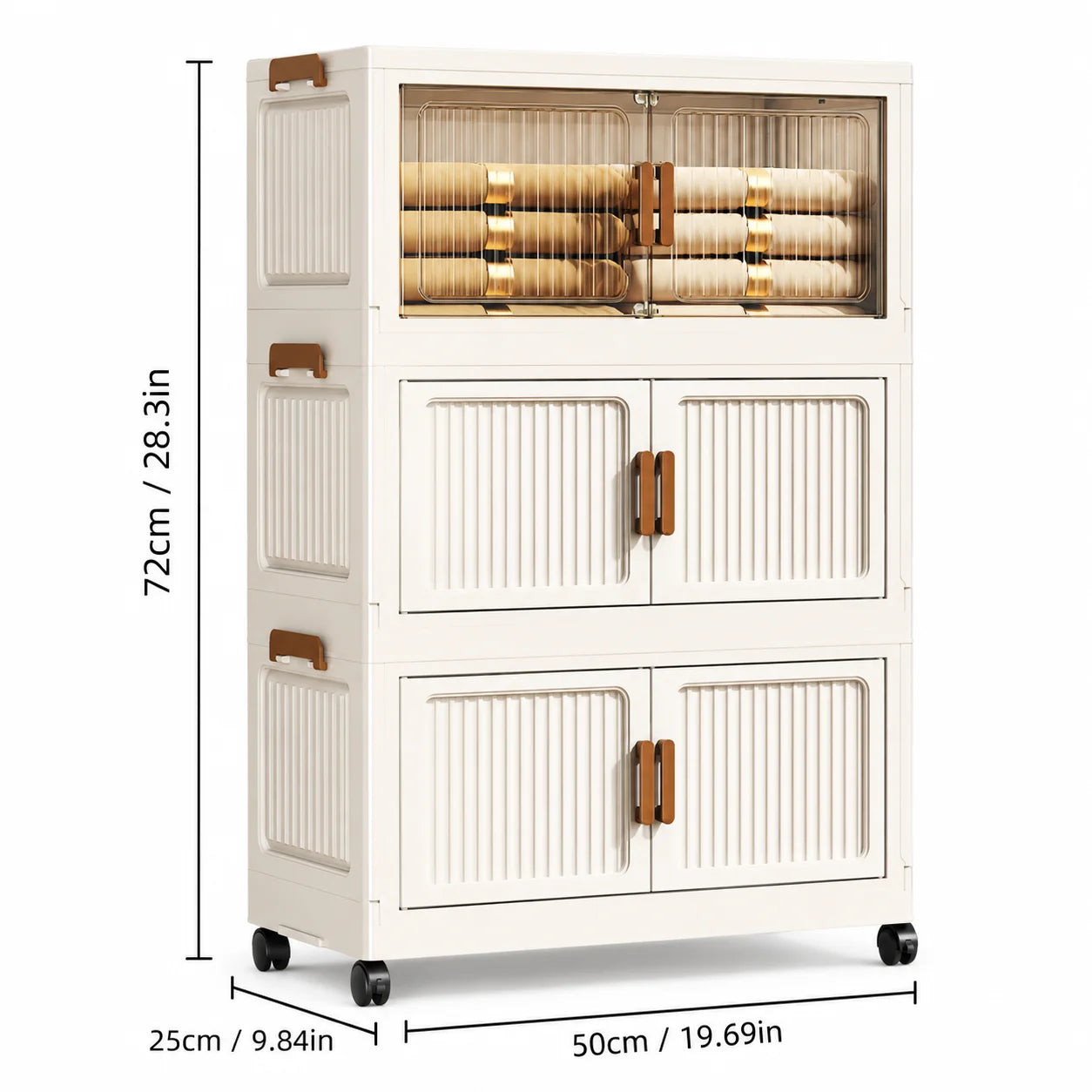 Foldable Rolling Clothes Storage Cabinet