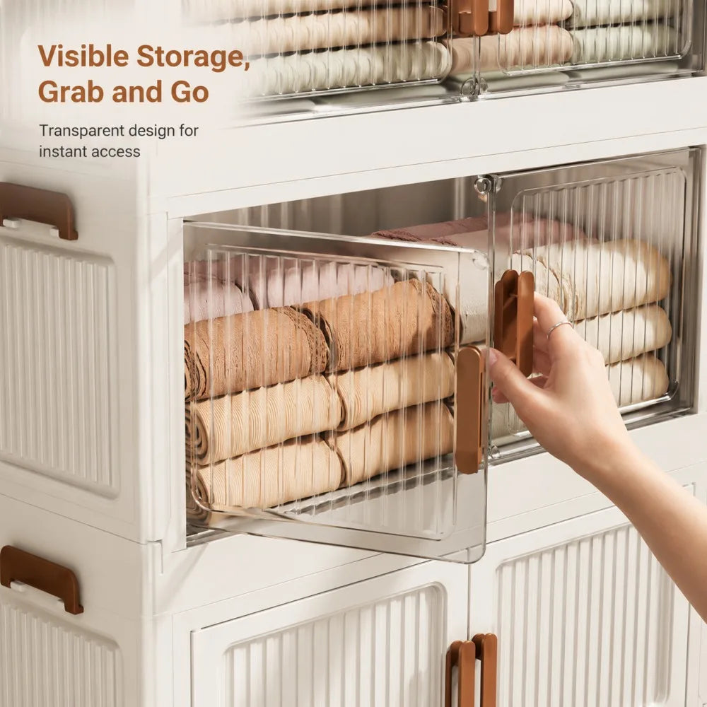 Foldable Rolling Clothes Storage Cabinet
