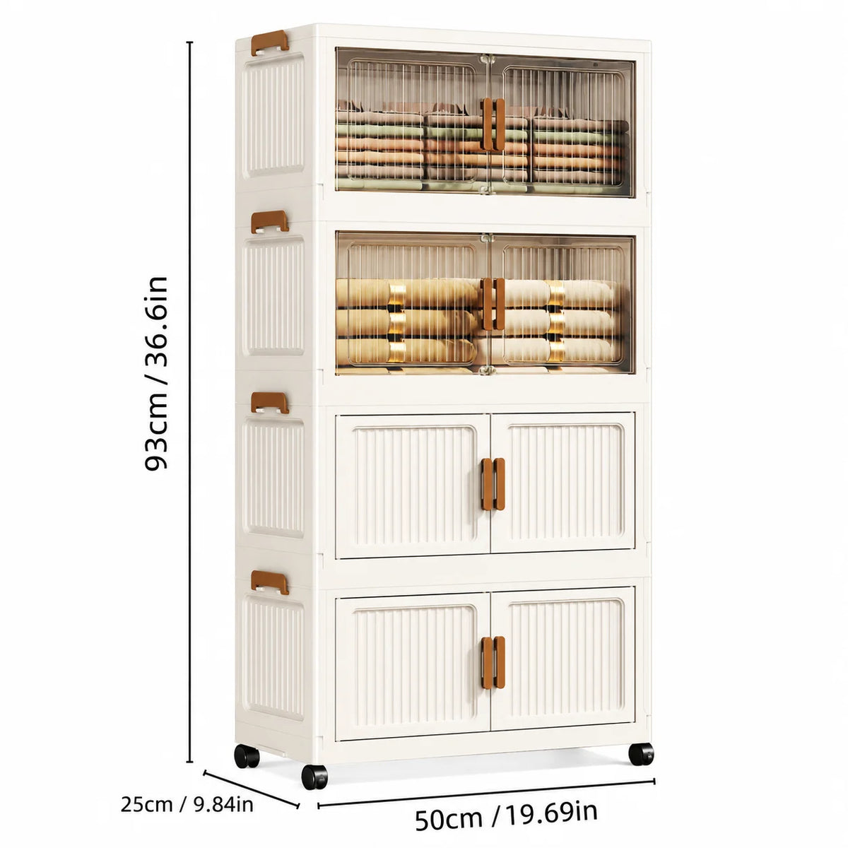Foldable Rolling Clothes Storage Cabinet