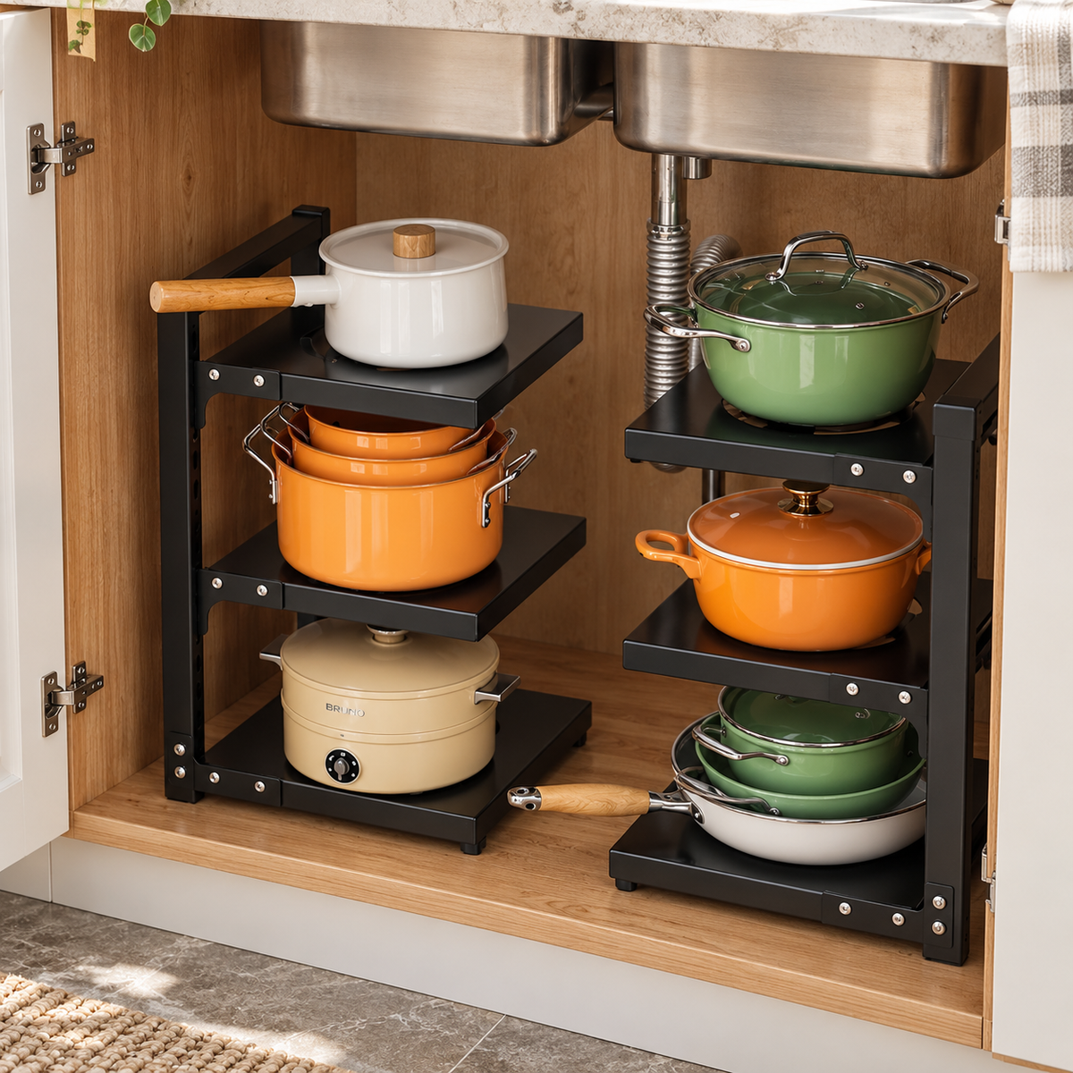 Multi-Tier Kitchen Pot & Pan Organizer