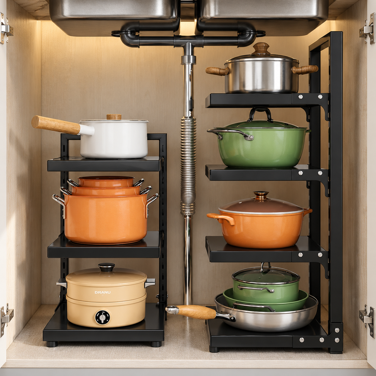 Multi-Tier Kitchen Pot & Pan Organizer