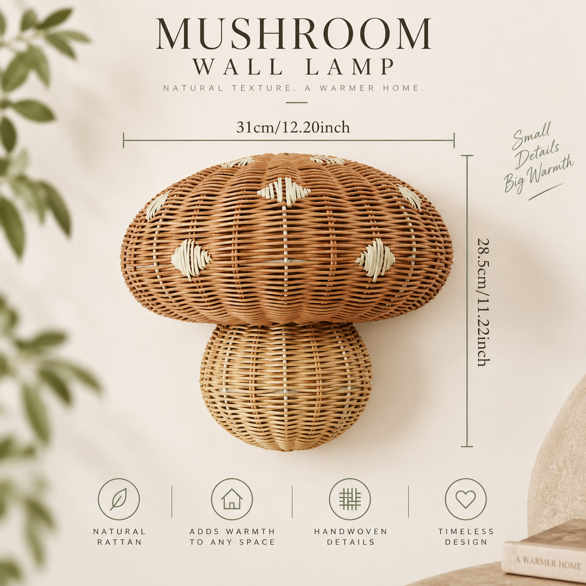 Lampenschirm aus rustikalem Rattan