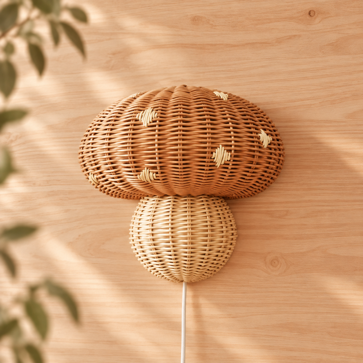 Lampenschirm aus rustikalem Rattan