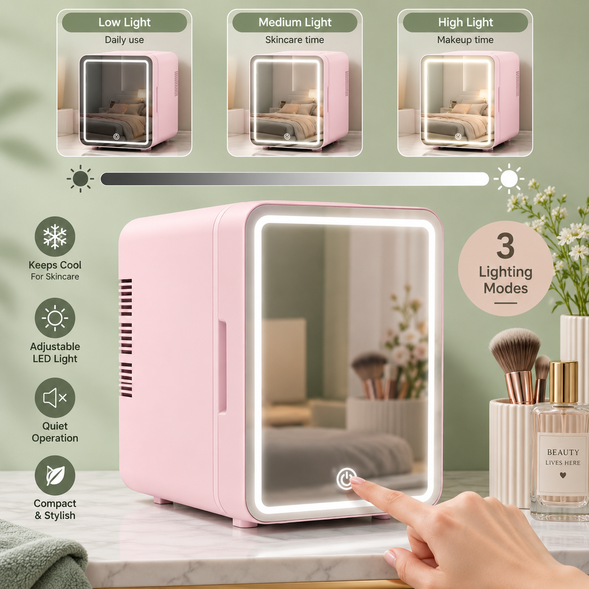 Tragbarer Mini-Kühlschrank für Kosmetika und Hautpflege