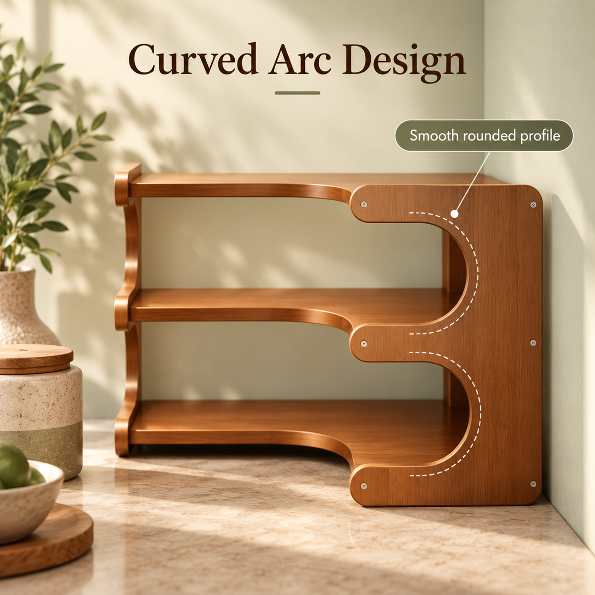 Natural Bamboo Corner Shelf Organizer