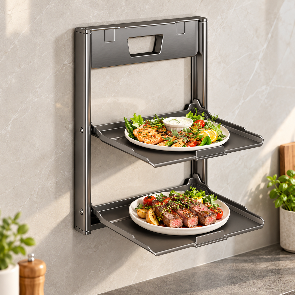 Wall-Mounted Folding Storage Shelf