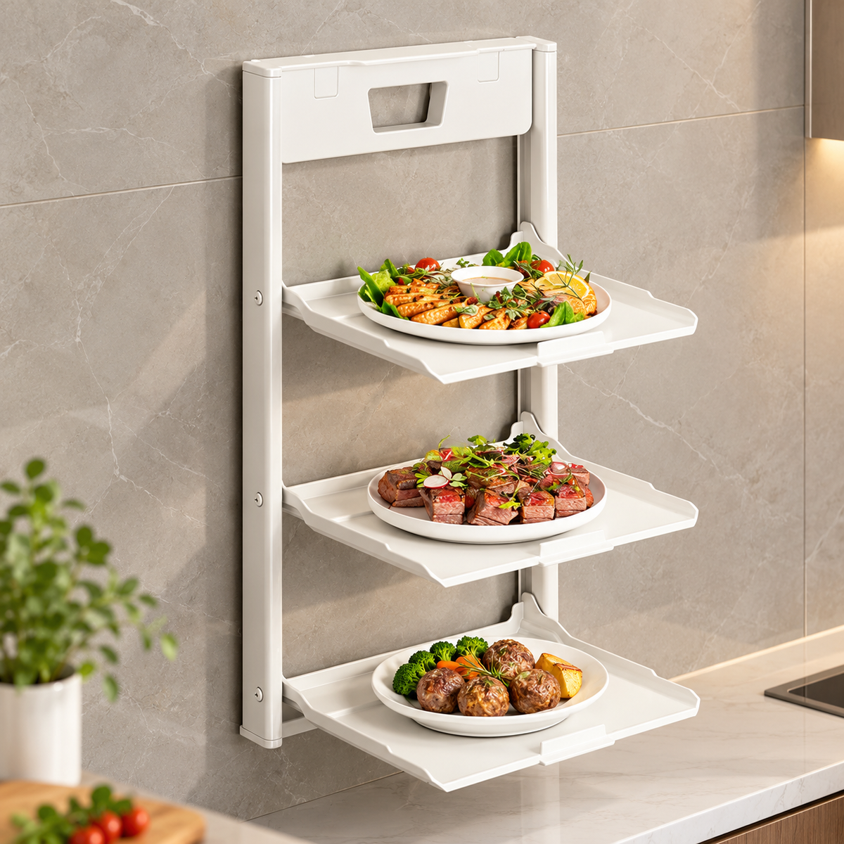 Wall-Mounted Folding Storage Shelf
