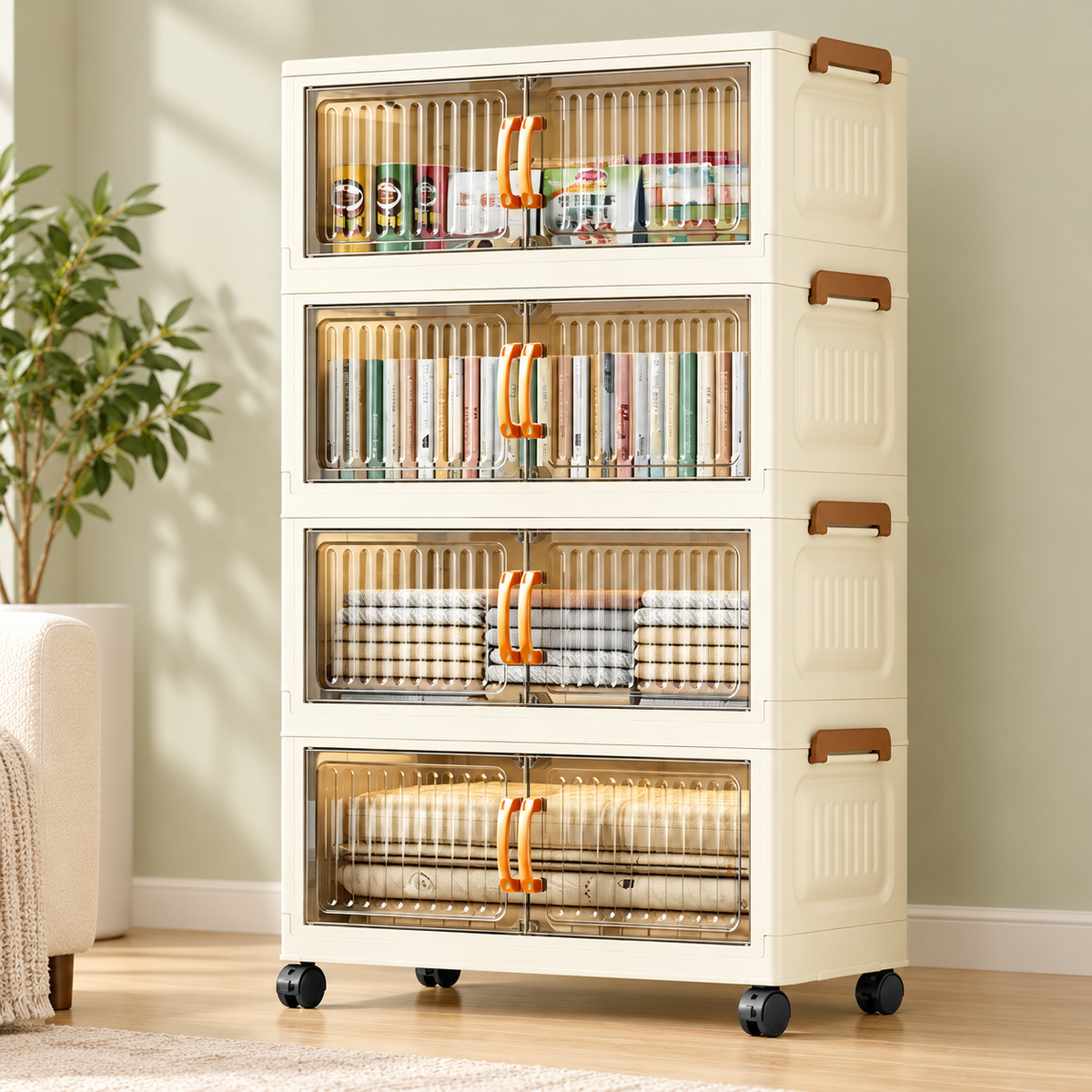 Foldable Rolling Storage Organizer
