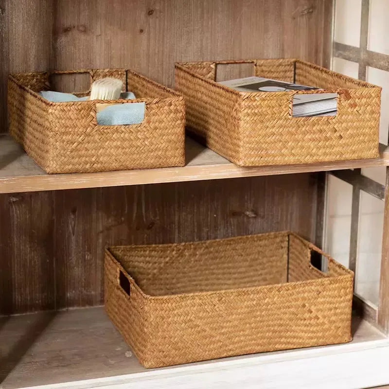 Natural Rattan Organizer Basket