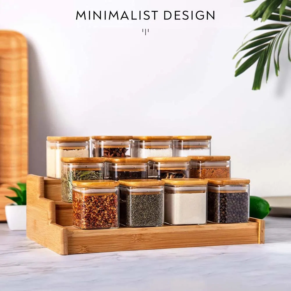 5oz Glass Spice Jar Set with Bamboo Lids
