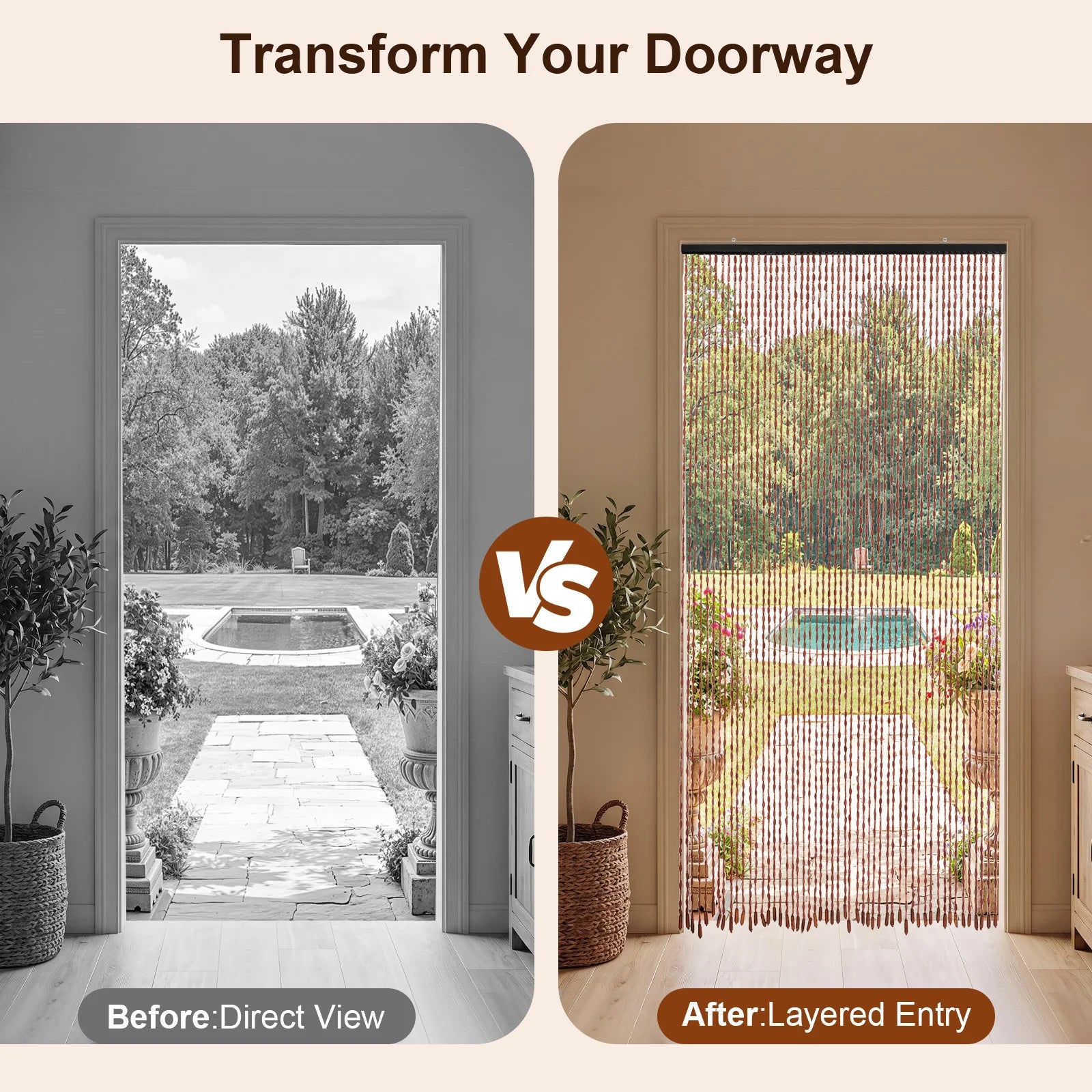 Bamboo Beaded Door Curtain