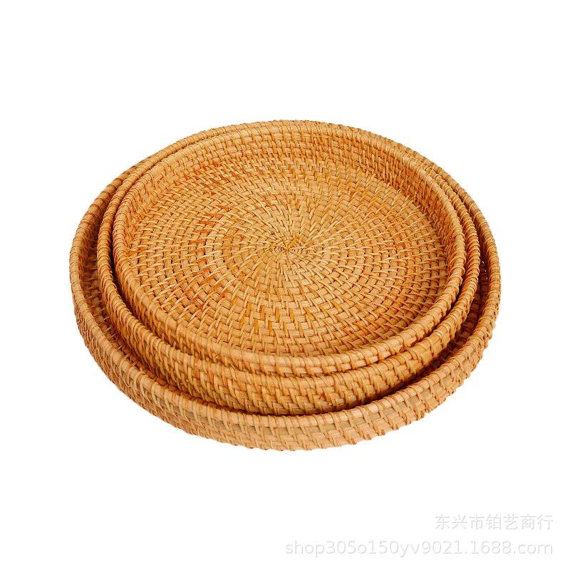Round Woven Tray Basket