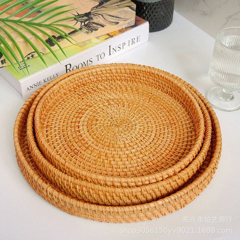 Round Woven Tray Basket