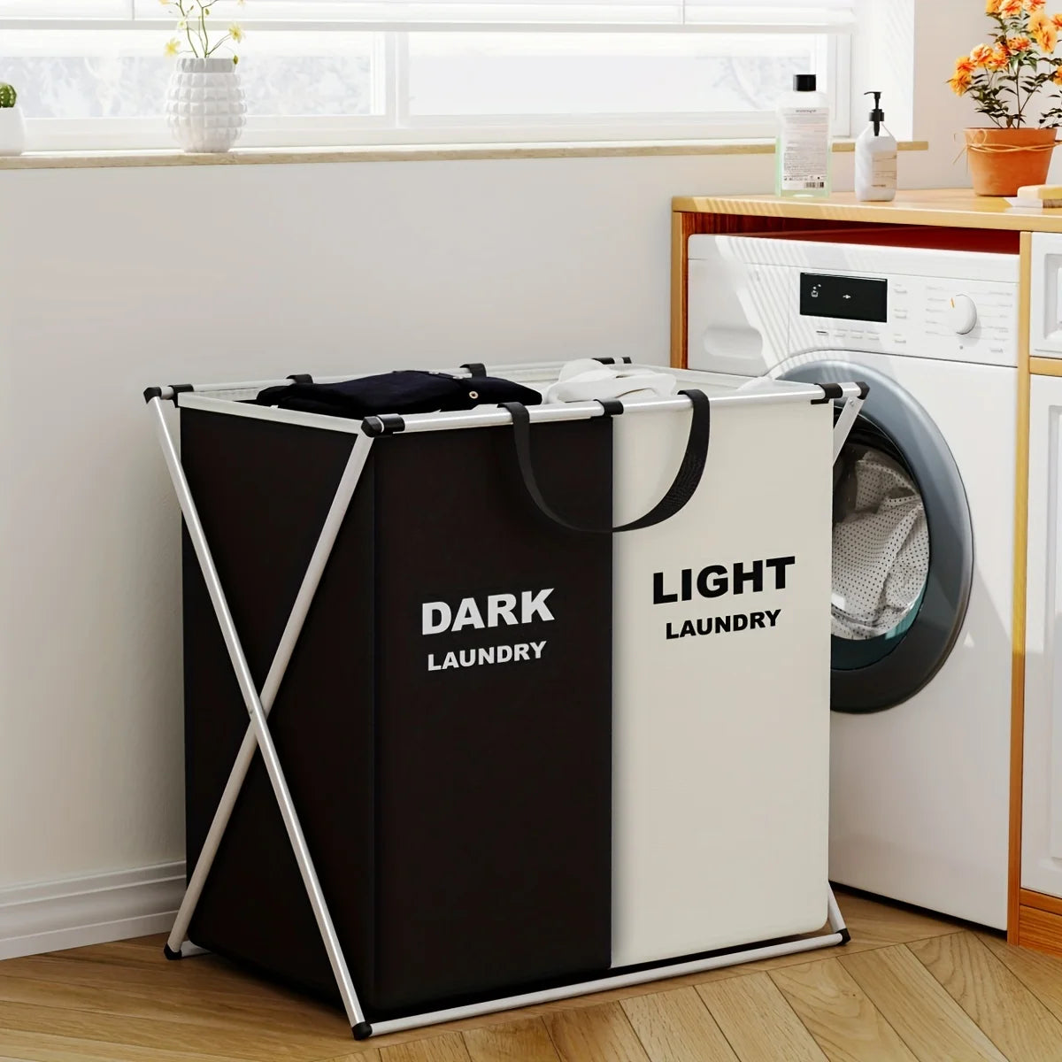 3-Section Foldable Laundry Hamper