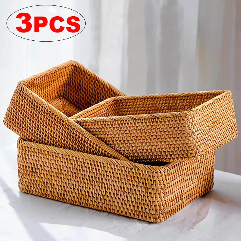 Rectangular Rattan Storage Basket