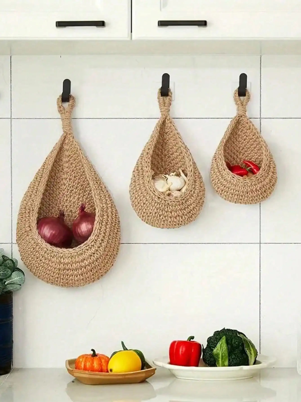 Woven Teardrop Hanging Basket