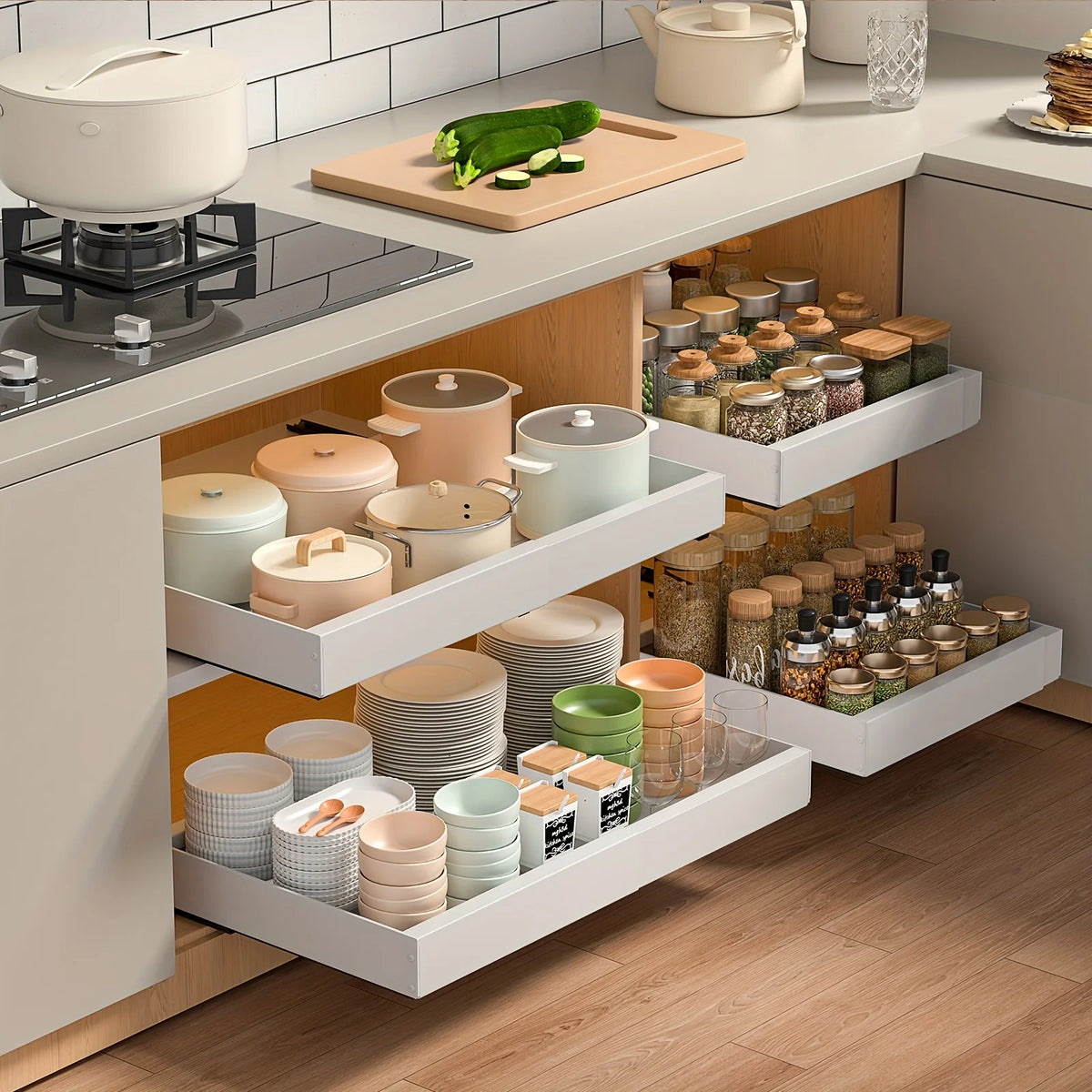 Sliding Kitchen Cabinet Organizer