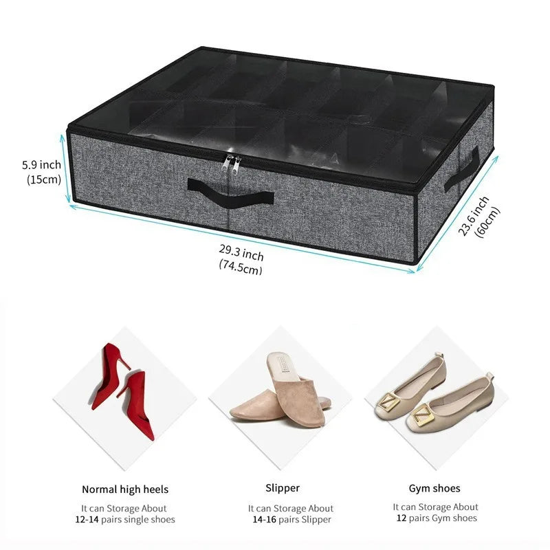 Foldable Under-Bed Shoe Storage Box