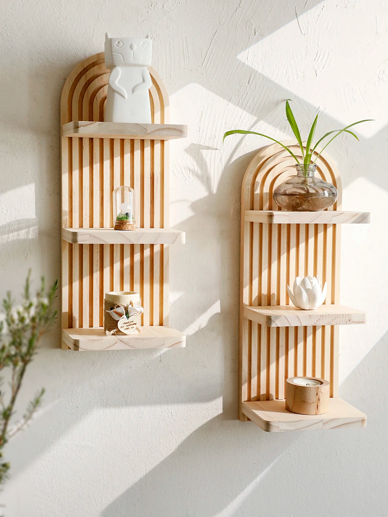 3-Tier Arch Wood Shelf