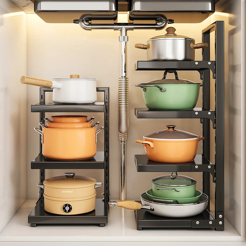 Multi-Tier Kitchen Pot & Pan Organizer