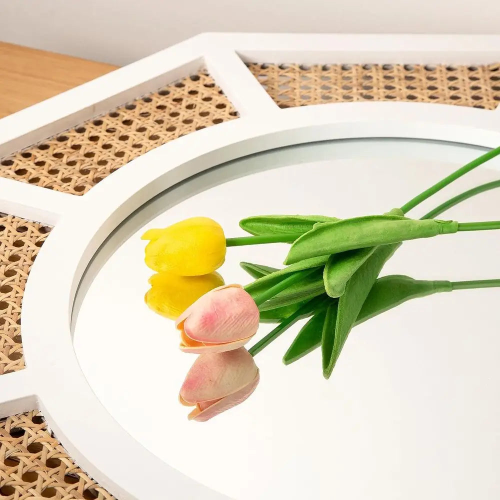 Large Woven Rattan Mirror