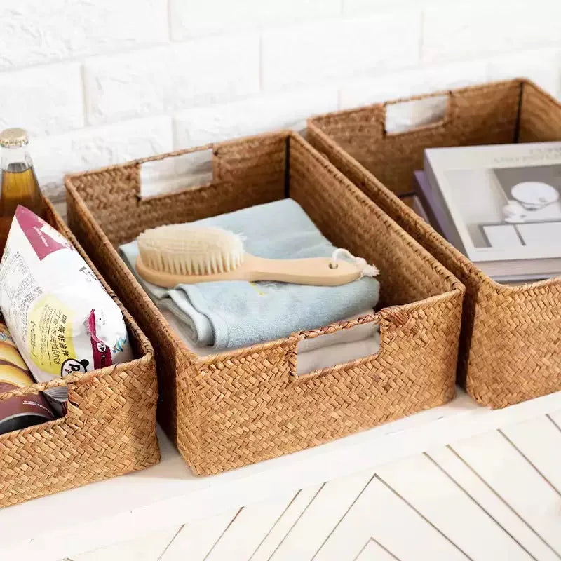 Natural Rattan Organizer Basket