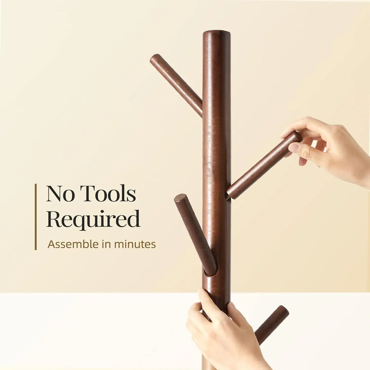Wooden Freestanding Entryway Coat Rack
