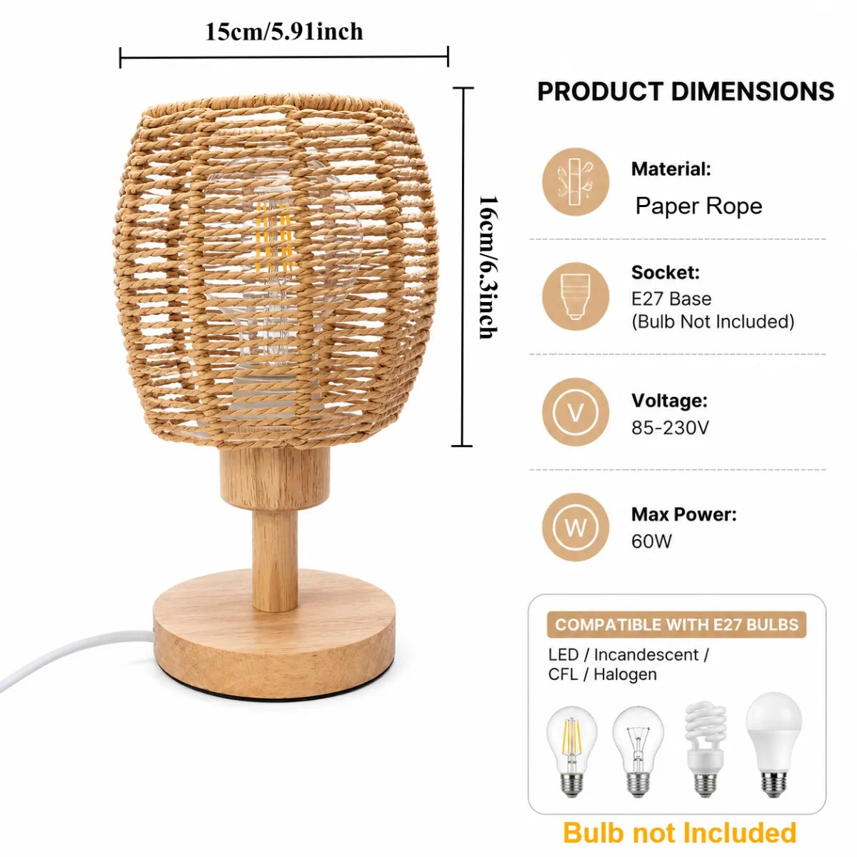 Wicker Table Lamp