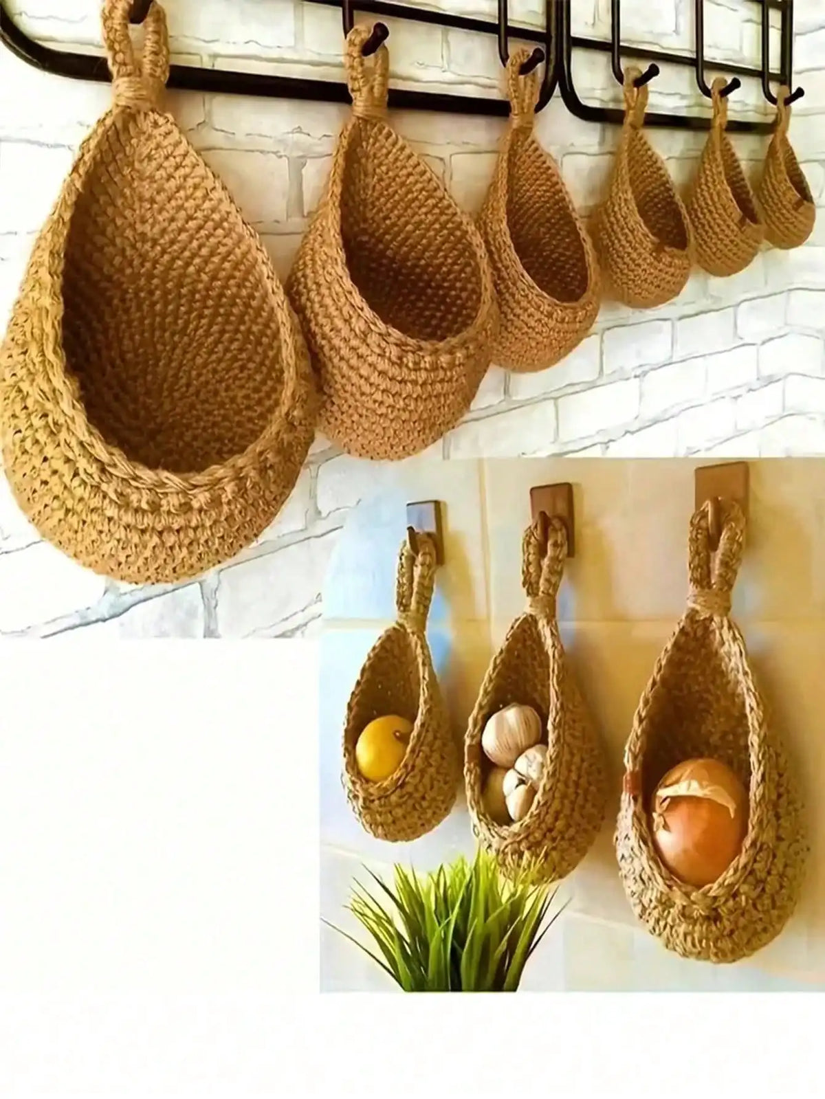 Woven Teardrop Hanging Basket