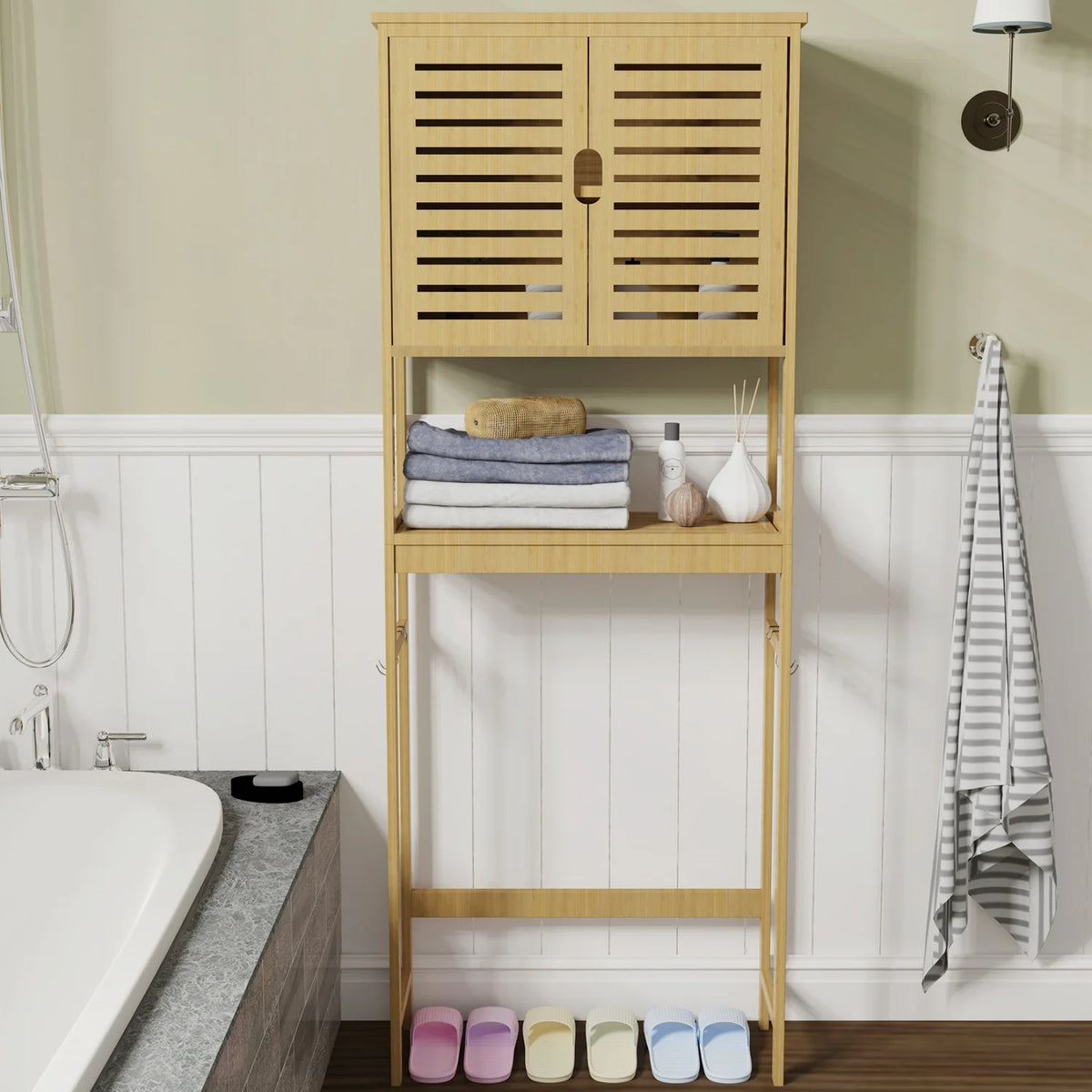 3-Tier Bamboo Over-Toilet Storage Organizer